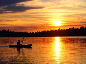 July sunset at Lake Clear.