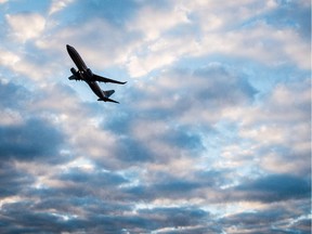 American Airlines jet takes off.