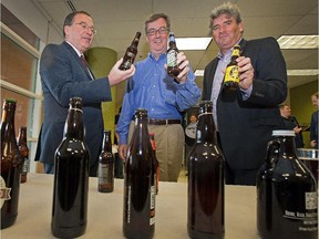 Israeli Ambassador Rafael Barak, left, joined Mayor Jim Watson and MPP John Fraser Thursday for the official launch of Ottawa Beer Festival.