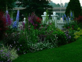 In Gill and Roger Danby's Arnprior garden, the July beds, so named because most of the plants bloom in July or early August, stretch some 80 feet along a picket fence at the front of the property.