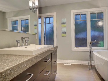 The master ensuite of this Alta vista home renovated by Herb Lagois was redesigned to create an inviting spa-like retreat.