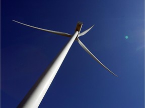 FILE photo from 2007 One of the 22 windmills in Epcor's wind farm project towers over the landscape near the town of Goderich, Ontario on Thursday August 30, 2007.