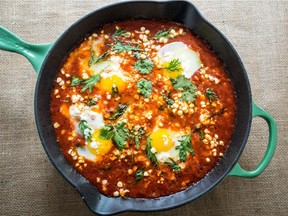 Judy Dempsey of Perth's The Table Community Food Centre offers a fresh take on shakshuka that's made with kale and corn.