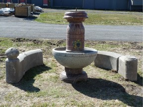 NCC handout pics of a historic fountain (from 1892) dug up during excavations at LeBreton Flats. It commemorates Lilias W. Fleck, donated to the city by her children but later thrown away. The NCC is considering bringing the fountain back in some form.