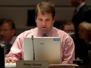Peter Hume at City Hall for the Budget Deliberations on Monday, December 12, 2005.