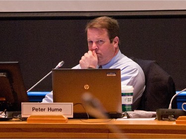 Councillor and Committee Chair Peter Hume at the Planning Committee meeting at City Hall on March 26, 2013.