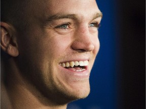 Ottawa Senators' Eric Borowiecki speaks to the media Monday August 18, 2014 at the Canadian Tire Centre.  Borowiecki signed a 3-year, $3.3M contract extension Monday.