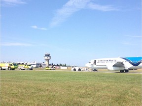 Paramedics responded to a call at the Ottawa International Airport for a reported evacuation of an Air North 737-200 with 76 passengers and crew aboard.