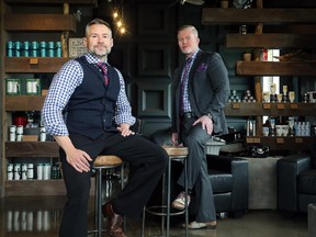 Paul Cretes, left, and Trevor White are co-founders of Warren Chase in the Trainyards. At 3,000 square feet, the shop is equipped with everything to whip a man into well-groomed style. With Sinatra on the sound system and bourbon on the counter, Warren Chase seems like a throwback to another era when men never left the house without starched shirts and shined shoes.