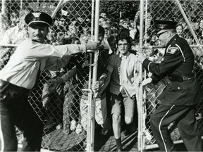 One of five people in line since 3 a.m., was first through the gate at the 1970 Ottawa Ex. Letter writer Jacques Pelletier's father, André-Jean Pelletier, the guard in full uniform on the right, loved the Ex.