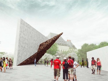 One of six final designs of the National Memorial to Victims of Communism. Team Bartosik: Michal Maciej Bartosik, artist; Fung Lee, landscape
    architect; James Melvin, landscape architect (all from Toronto, Ontario)