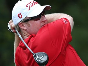 Brad Fritsch of Manotick hits his tee shot on the eighth hole during the final round of the Wyndham Championship on Sunday, Aug. 17, 2014 in Greensboro, N.C. Fritsch finished the tournament tied for eighth after an even-par 70.