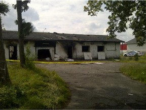 Police are investigating a suspected arson fire at this abandoned building in Barrhaven.