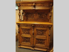The elaborate Flemish carving on this cupboard is associated with the city of Mechelen in the Flanders area of Belgium. Flemish carvers were world-renowned. This circa-1880 piece is worth about $2,500.