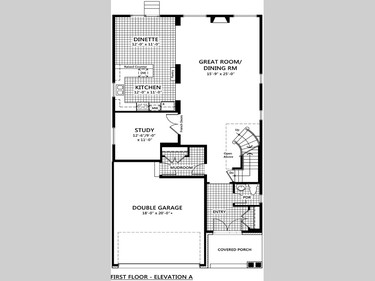 Main floor plan of the Madison.