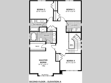 Second floor plan of the Madison.