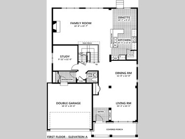 Main floor plan of the Oxford.