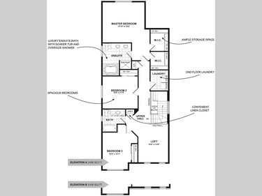 Second floor plan of the Parkhill.