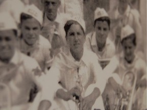 Antonio Barbaro, centre, is seen in 1938, at the age of 15, holding  a trumpet. He died seven years later in Holland.