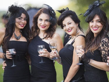 A group of women pose for the camera at the 2014 Harvest Noir picnic, Sept. 27, 2014.
