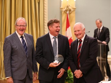 Andrew Campbell receives on behalf of his team, the 2014 Public Service Award of Excellence for Special Recognition. The recent discovery of one of Franklin's ships is truly an amazing and inspiring example of the federal public service at its best. Close to 200 individuals from 7 federal departments worked as one team, with one vision and one voice, sharing the passion and leadership with numerous external partners, including the Government of Nunavut. British Franklin expert William Battersby called the finding on the bed of the Victoria Strait "the biggest archeological discovery the world has seen since the opening of Tutankhamun's tomb almost 100 years ago." Through individual and group contributions, the members of this outstanding team of public servants have solved the greatest mystery of the Canadian Arctic and have helped unleash the Arctic's potential for current and future generations. Government partners for the 2014 Victoria Strait expedition include Parks Canada, Fisheries and Oceans Canada, the Canadian Coast Guard, the Royal Canadian Navy, Defence Research and Development Canada (DRDC – an agency of the Department of National Defence), Environment Canada, and the Canadian Space Agency, as well as the governments of Nunavut and Great Britain.