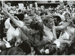 Brian Mulroney and his wife Mila in Toronto. August 11, 1984.