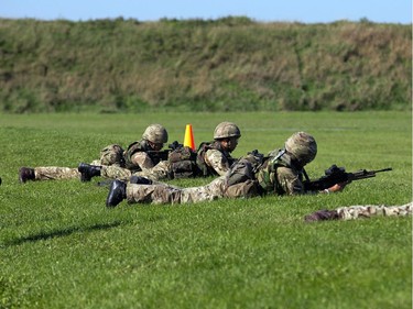 British soldiers on the firing line as the annual Canadian Armed Forces Small Arms Concentration (CAFSAC) was held at the Connaught Ranges and Primary Training Centre near Shirley's Bay.