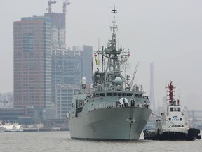 A Royal Canadian Navy vessel arrives In Shanghai in August for a five day visit.