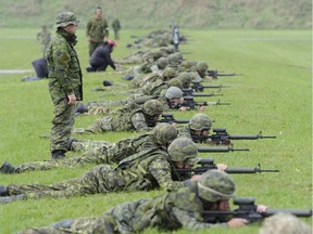 Canadian soldiers take part in a small arms competition in this 2014 photo.