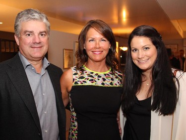 Farm Boy CEO Jeff York with his wife, Joanne, and their daughter, Jodi, at a reception for Hospice Care Ottawa held Wednesday, Sept. 17, 2014, at the penthouse level of 700 Sussex Drive.