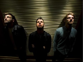 Foster the People — Jacob Fink, left, Mark Foster, centre, and Mark Pontius — are one of the groups at this year's Ottawa Folk Festival.