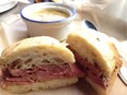Corned Beef sandwich with Chicken Soup at Lowertown Brewery.