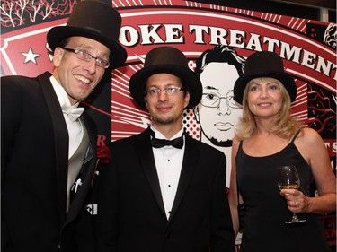 From left, research scientists Georg Northoff, Dar Dowlatshahi and Ruth Slack at the circus-themed Abracadabra: A Night of Magic and Medicine Gala held by U of O's Faculty of Medicine on Saturday, Sept. 27, 2014, at the Westin Hotel.