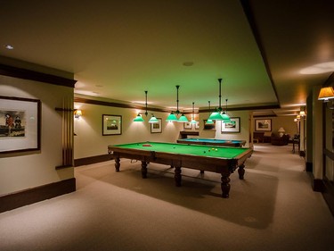 The basement includes a pool and snooker room.