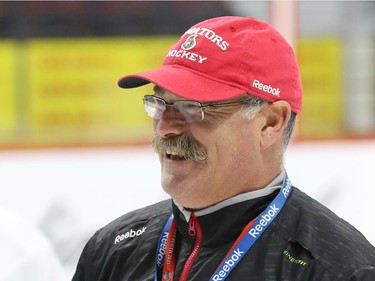 Head Coach Paul MacLean of the Ottawa Senators during morning skate at the Canadian Tire Centre.