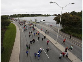 Hundreds of participants took part in the annual Terry Fox Run along Colonel By Drive on Sept. 14, 2014.