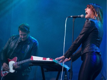 Husband and wife duo Drew and Danielle McTaggart of Dear Rouge on stage as Ottawa Folk Festival continues for the second day at Hog's Back Park.