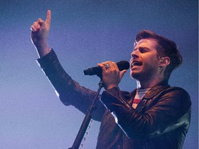 Lead singer Mark Foster of Foster The People on stage as the annual Ottawa Folk Festival kicks off Wednesday evening at Hog's Back Park.