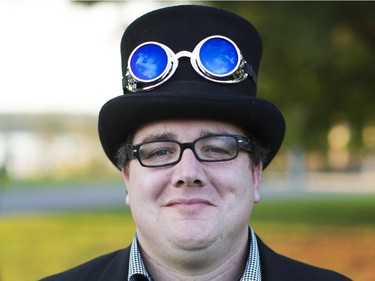 Mike Enns dressed to the nines at the 2014 Harvest Noir picnic, Sept. 27, 2014.