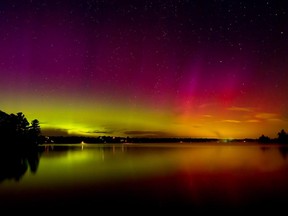 Jim Cummings shot this photo of the North ern Lights at Silver Lake, west of Kanata.