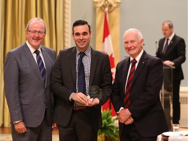 Nicolino Frate receives the 2014 Public Service Award of Excellence 2014 for Youth. As national chair of the Federal Youth Network, Nicolino Frate is being recognized as a leader and motivator of young professionals in the Public Service of Canada. He has demonstrated exceptional innovation by transforming the Network on an extremely modest budget. Mr. Frate uses technology and social media to promote the Network's initiatives and its involvement in such activities as Blueprint 2020 and the ADM Forum. His efforts, passion and dedication have led to increased engagement and professional development opportunities for young and new public servants, and have showcased both his and the Network's important contributions to the public service.