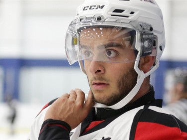 Ottawa 67's F Andrew Abou-Assaly (9) played in tonight's pre-season game vs. Gatineau Olympiques at the Nepean Sportsplex in Ottawa, Saturday, September 6, 2014.