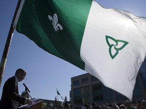 Ottawa mayor, Jim Watson, is photographed speaking during a ceremony outside City Hall to mark Franco-Ontarian Day in Ottawa Thursday, September 25, 2014.