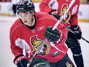 OTTAWA, ON: SEPTEMBER 18, 2013:   #26 Matt Puempel. Ottawa Senators practice at the Canadian Tire Centre in Ottawa. ( Chris Mikula / Ottawa Citizen) For SPORTS story Assignment # 114466