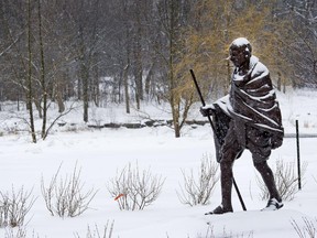 A statue of Mahatma Gandhi on the campus of Carleton University,