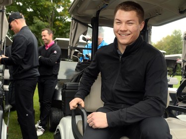 Ottawa's Curtis Lazar seemed happy to be out on the course. Hockey players, coaches and some happy fans all got out their clubs for the Ottawa Senators annual golf tournament, held Wednesday, Sept. 17  at the Rideau View Country Club in Manotick.