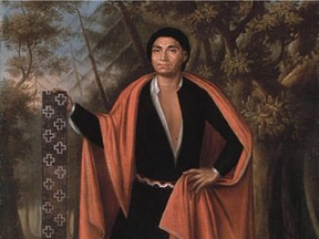 Portrait of Tee Yee Neen Ho Ga Row (Hendrick). One of the four Mohawk and Mahican "kings" who visited Queen Anne in London and were treated as diplomats in 1710.