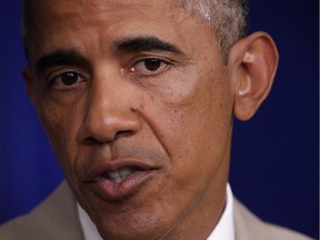 WASHINGTON, DC - AUGUST 28:  U.S. President Barack Obama makes a statement at the James Brady Press Briefing Room of the White House August 28, 2014 in Washington, DC. President Obama spoke on various topics including possible action against ISIL and immigration reform.