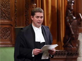 House of Commons Speaker Andrew Scheer stands in the House of Commons during Question Period on Parliament Hill, in Ottawa, Wednesday September 24, 2014.