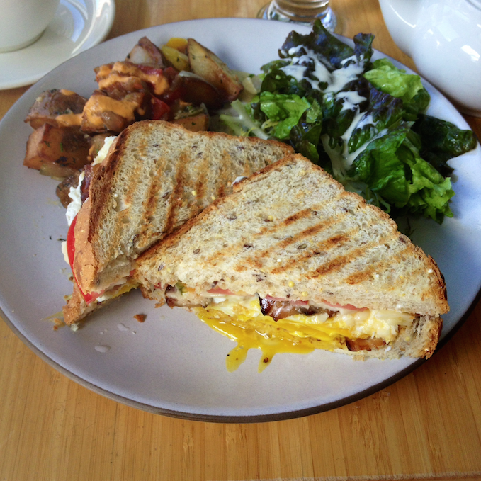What we ate: Breakfast Sandwich, or fried egg, smoked bacon, cheese, and tomato on a multigrain bun ($14.50).